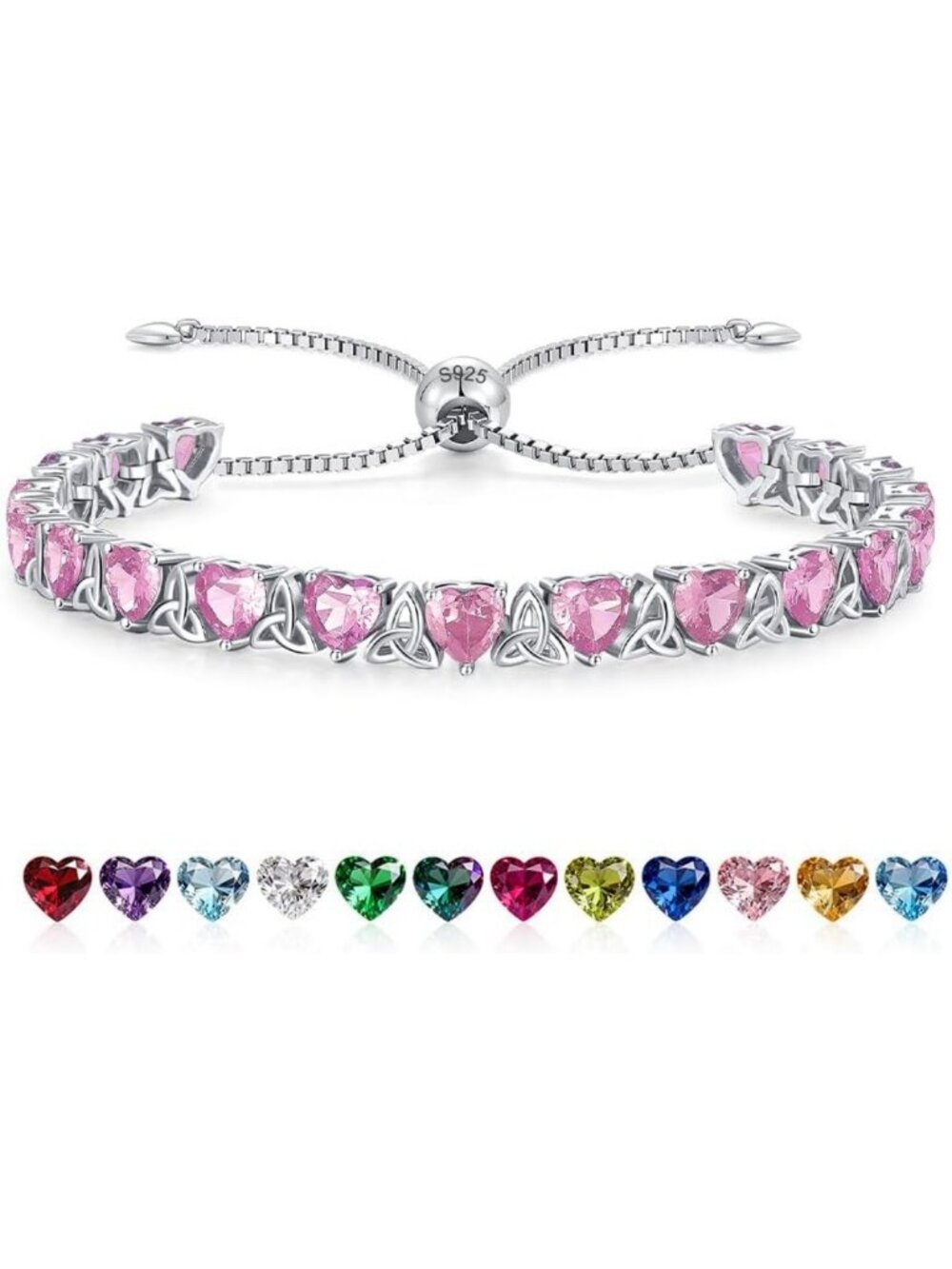 Elegant Birthstone Tennis Bracelet for Women - 925 Sterling Silver Jewelry